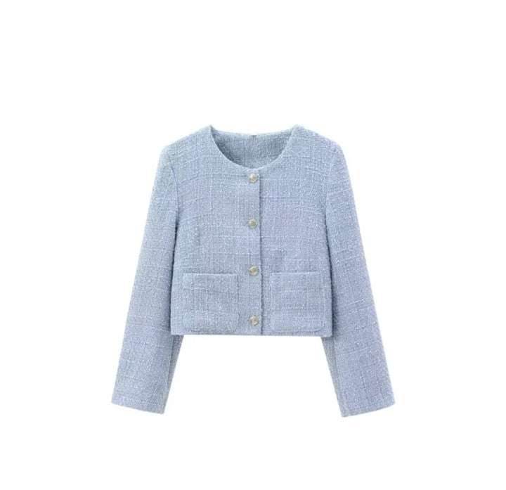 Nina Tweed Blazer in Pastell Blau