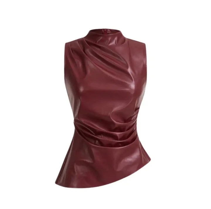 Mimi red leatherette Top